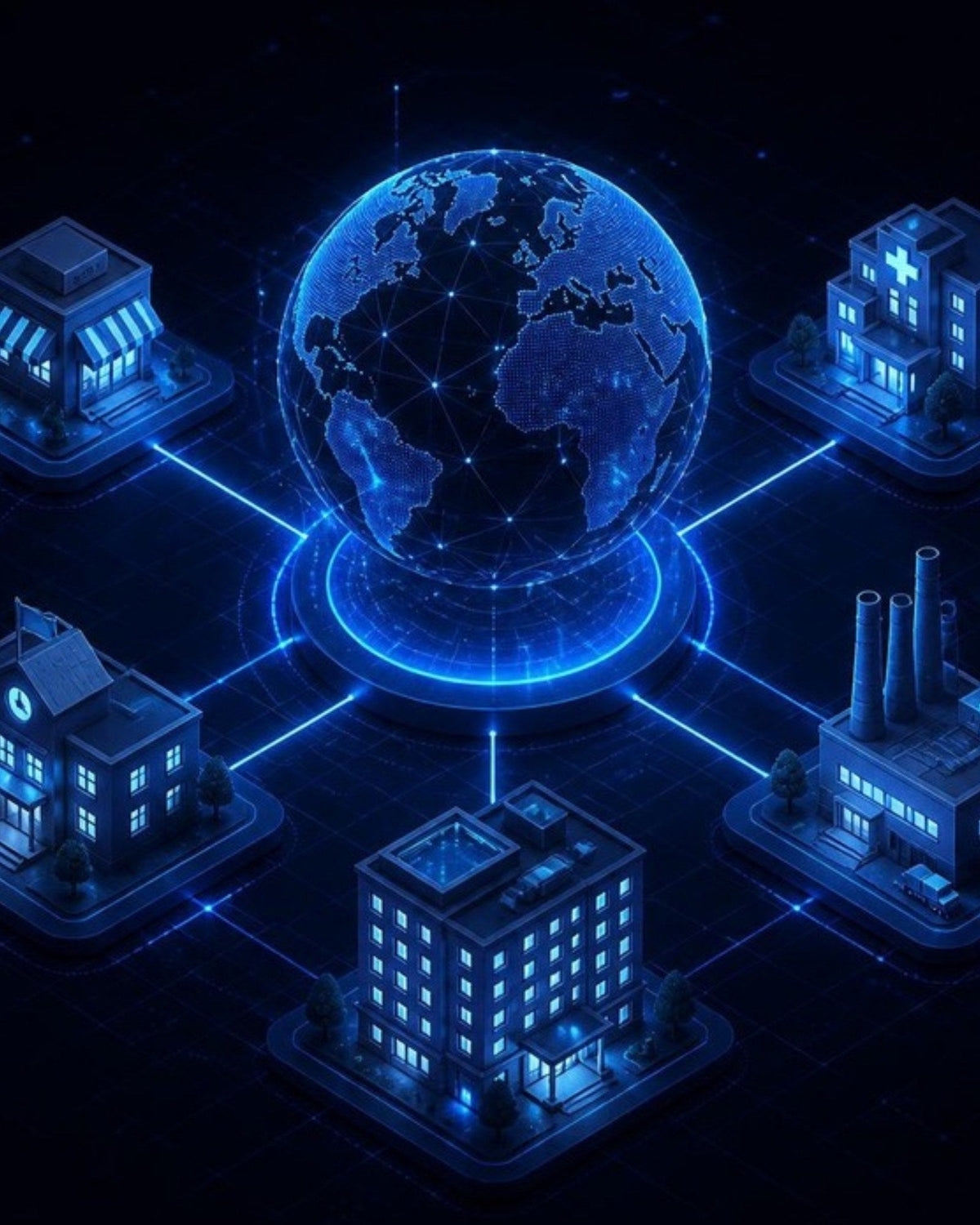 Connected businesses illustration