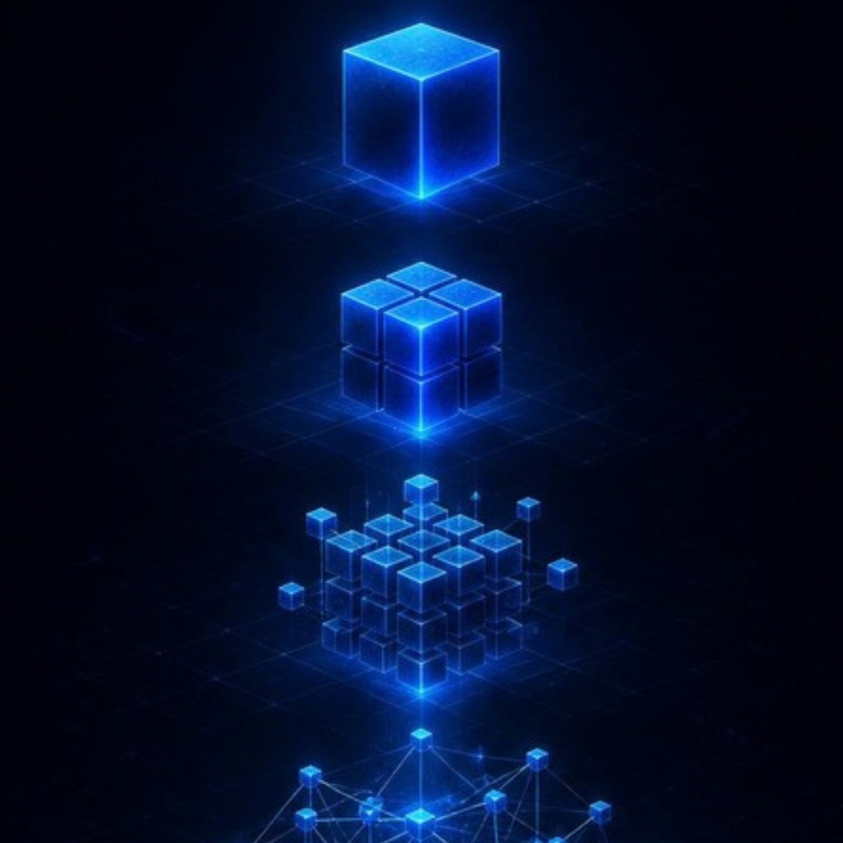 Geometric cube lattice illustration