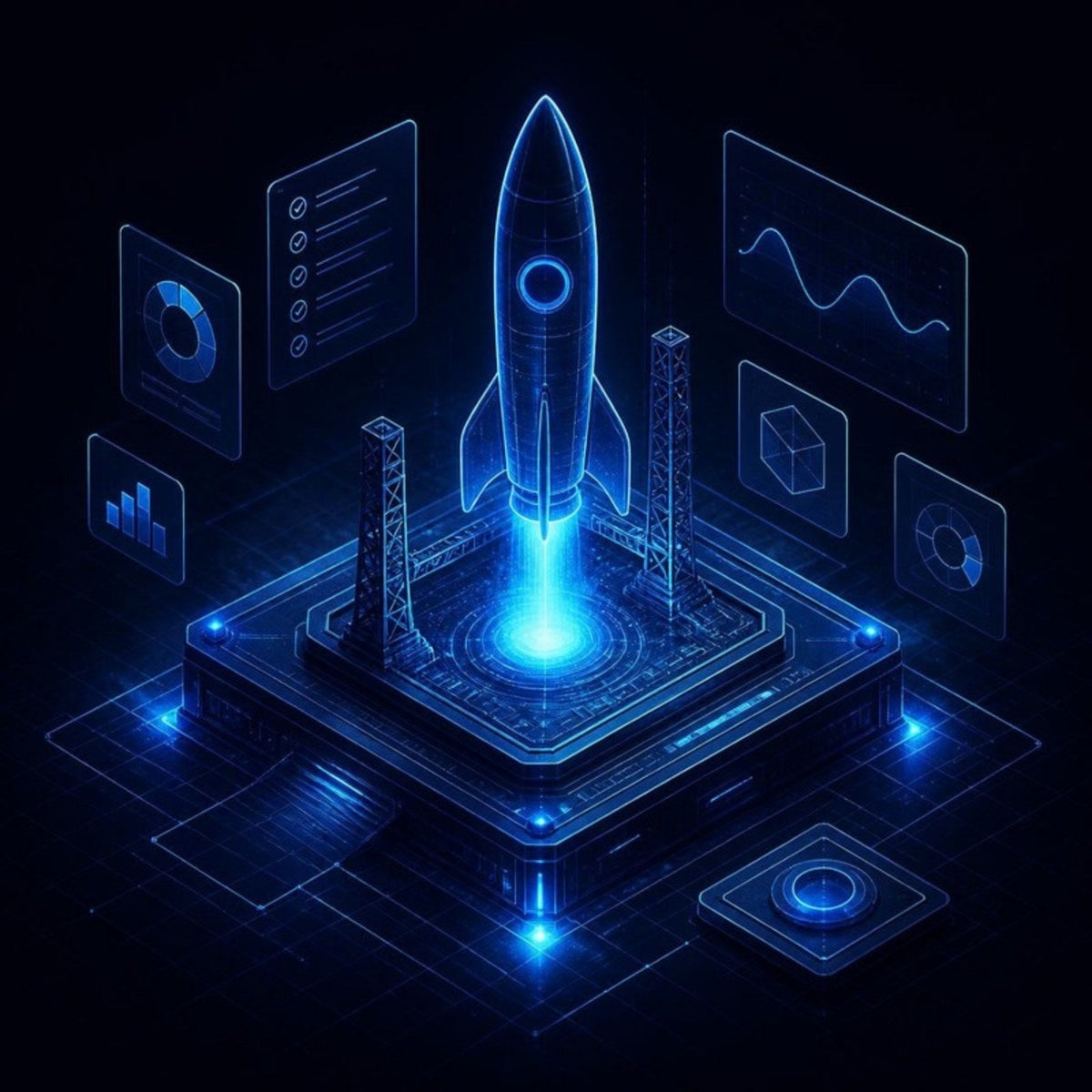 Project launch illustration